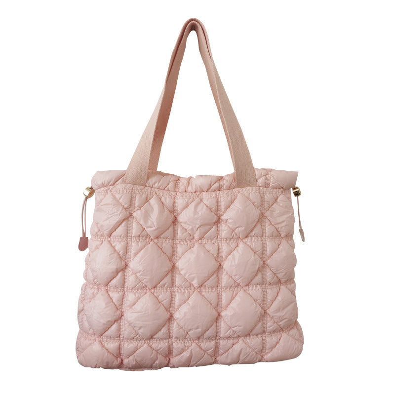 Elegant cloud tote: spacious, single shoulder, and soft down design A&S Collection