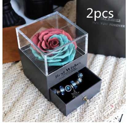 Eternal Flower Rose Jewelry Box for Birthday Presents Valentines Day Wedding Gift A&S Collection