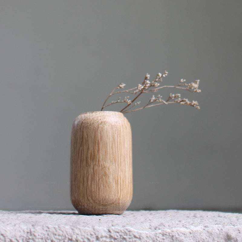 Japanese Style Groceries Solid Wood Dried Flowers And Flowerpot Wooden Craftwork Ins Vase A&S Collection
