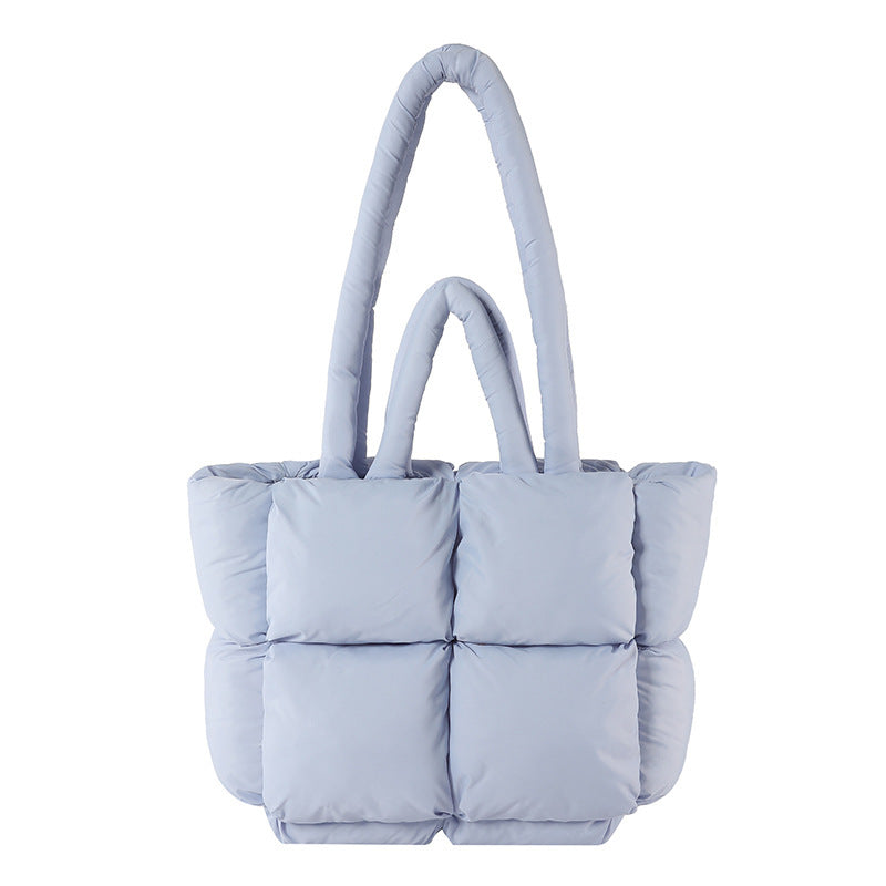 New Tote bag Puffer bag Quilted Bag women's large capacity soft advanced feeling filled cotton bag foreign style all underarm shoulder bag A&S Collection