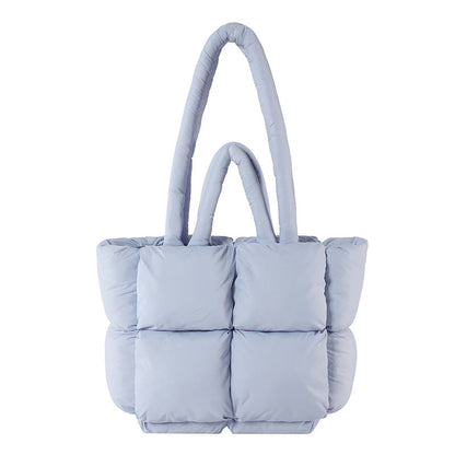 New Tote bag Puffer bag Quilted Bag women's large capacity soft advanced feeling filled cotton bag foreign style all underarm shoulder bag A&S Collection