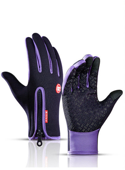 Winter Gloves Touch Screen Riding Motorcycle Sliding Waterproof Sports Gloves With Fleece A&S Collection