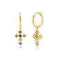 S925 Silver needle selling wind color earrings pendant female retro style studded with zircon earrings A&S Collection