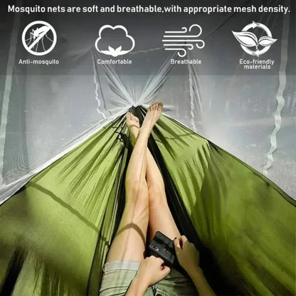 2 Person Outdoor Camping Hammock with Mosquito Net Portable Comfortable Sleeping Tent Hammock Outdoor Furniture Bed A&S Collection