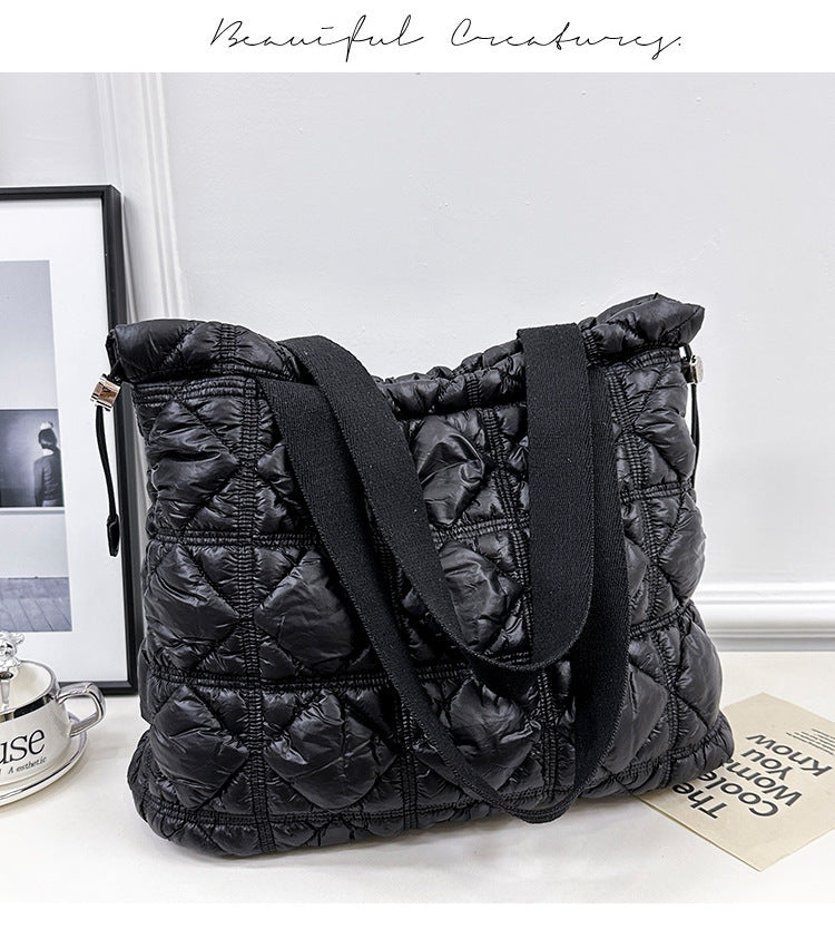 Elegant cloud tote: spacious, single shoulder, and soft down design A&S Collection
