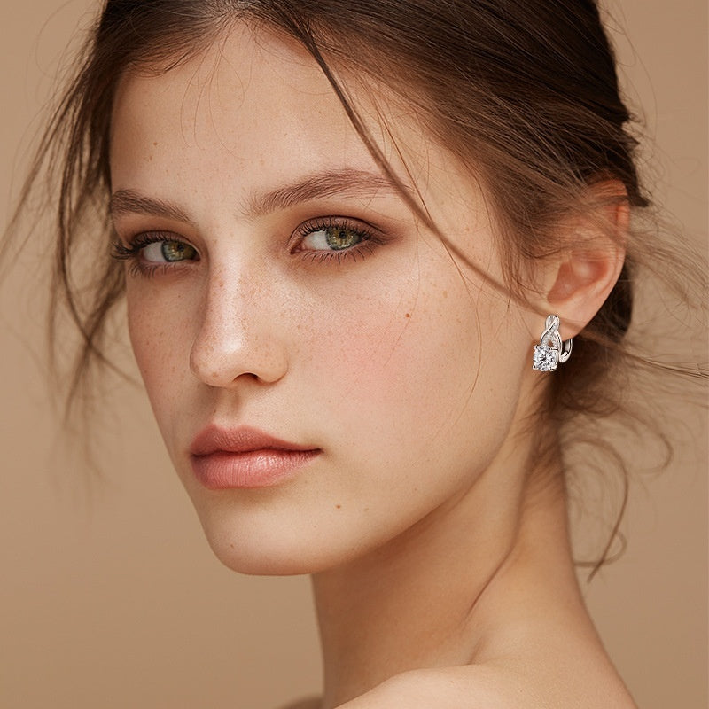 Light Luxury Moissanite Twist Earrings For Women A&S Collection