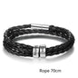 Personalized Mens Braided Genuine Leather Bracelet Stainless Steel Custom Beads Name Charm Bracelet For Men With Family Names A&S Collection