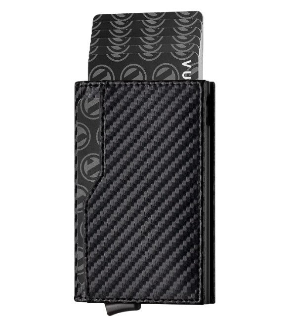 Credit Card Case With Double Id Window Rfid Blocking Automatic Leather Up Wallet A&S Collection