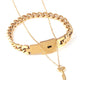 Special Day titanium steel love lock set: matching projection lock bracelet and key necklace for lovers A&S Collection