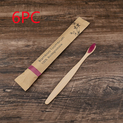 Flat Bamboo Toothbrush Kraft Paper Bag Toothbrush A&S Collection