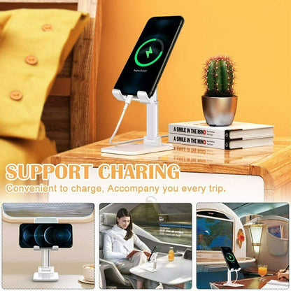 Foldable Desktop Mobile & Tablet Stand | Adjustable Cell Phone Holder for Desk & Table CJ