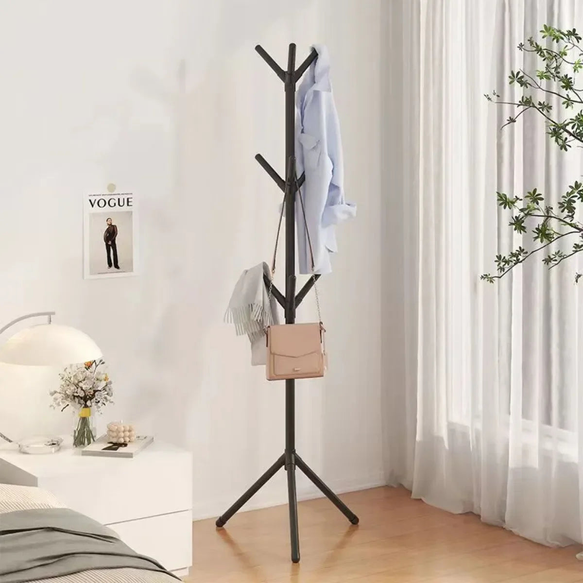 Clothes and Hats Rack Floor To Floor Bedroom Coat Hook Bedroom Vertical Tree Branch Shape Holder Hat Scarf Handbag Storage Hange A&S Collection