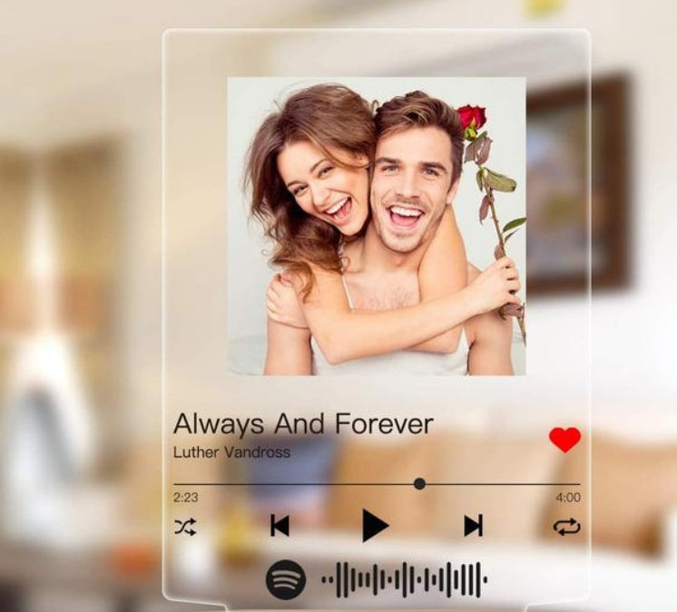 Customizable Photo Music Album Cover Night Light Carved Name Song Photo Frame A&S Collection