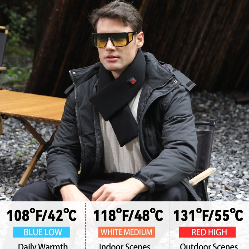 Stylish graphene heating electric scarf with adjustable heat settings, perfect for staying warm and chic. A&S Collection