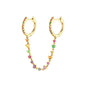 S925 Silver needle selling wind color earrings pendant female retro style studded with zircon earrings A&S Collection