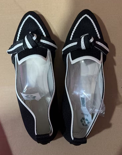 Fashion Pointed Toe Bow Flats: Breathable, Woven Slip-On Shoes for Women A&S Collection