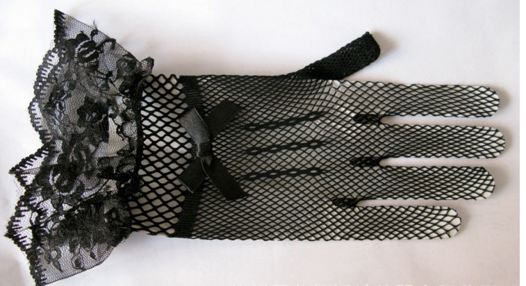 1 pair Knitted stretch mesh gloves A&S Collection