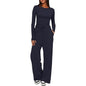 2 Pieces Women's Suit Autumn Winte Long Sleeve Tops High Waisted Wide Leg Pants Sportswear Female Clothes Solid Color Casual Suit.