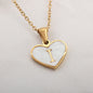 26 Letter Heart-shaped Necklace White Shell Love Clavicle Chain Fashion Personalized Necklace For Women Jewelry Valentine's Day A&S Collection