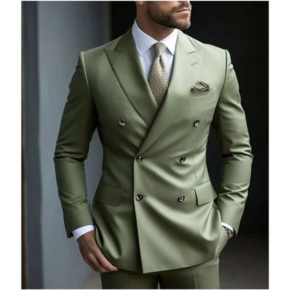 Men's Two-piece Suit Korean Style Slim Fit Business Best Man Casual Suit A&S Collection