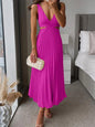 Ins Suspender Pleated Long Dress With Hollow-waisted Design Fashion V-neck Backless Dresses Summer Women's Clothing A&S Collection