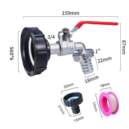 S60x6 Coarse Thread IBC Tank Tap Connecter X 1/2'' 3/4'' Water Coupling Adapter 1000L Garden Home Replacement Valve Fitting A&S Collection