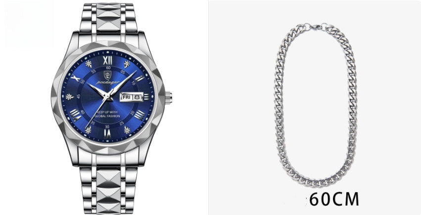 Men's Waterproof Double Calendar Luminous Quartz Watch A&S Collection