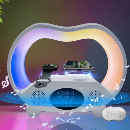2024 New 6 In 1 Smart Remote Control Bluetooth-compatible Ambience Intelligent LED Table Lamp Multi-function Wireless Charger Night Light Bluetooth-compatible Speaker A&S Collection