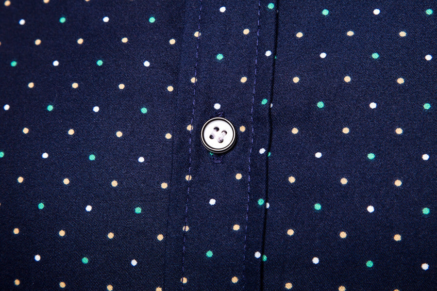 Men's printed long-sleeved shirts sell well Business polka dot long-sleeved shirts Wish slim shirt men A&S Collection