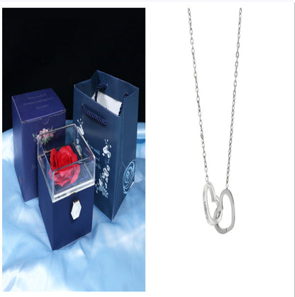 Rotating Soap Flower Rose Gift Box Creative Rotating Rose Jewelry Packaging Box Valentine's Day Gift For Women A&S Collection