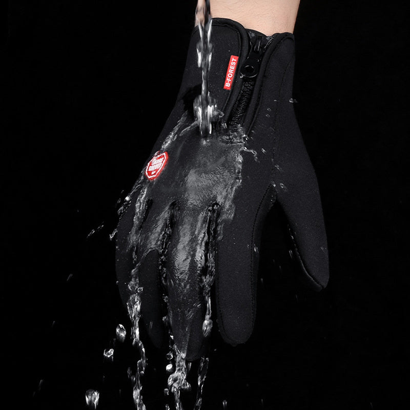 Winter Gloves Touch Screen Riding Motorcycle Sliding Waterproof Sports Gloves With Fleece A&S Collection