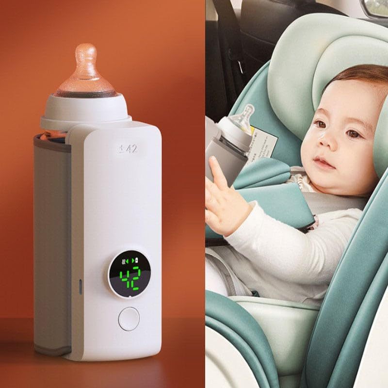 Portable Wireless Rechargeable Baby Bottle Warmer USB Charging And Heating Bag Portable Constant Temperature Milk Warmer Universal Bottle Insulation Sleeve A&S Collection