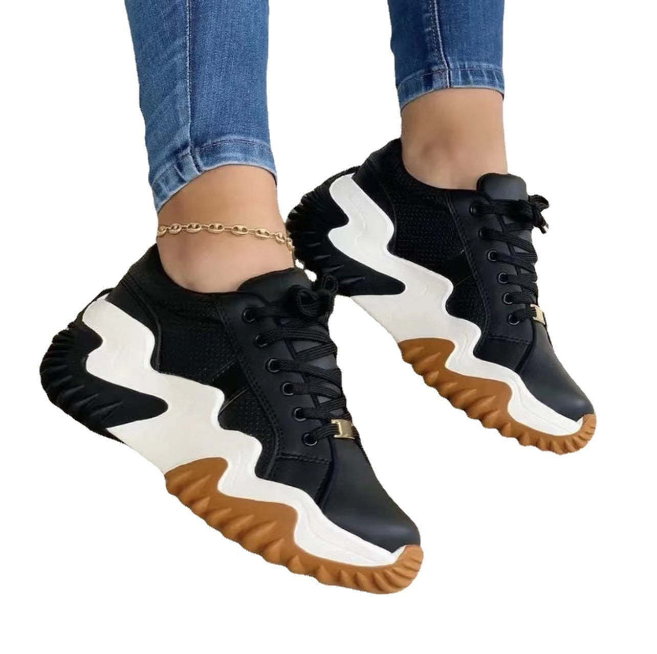 Women Shoes Lace-up Sports Sneakers A&S Collection