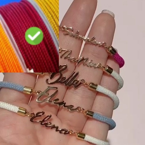 Personalized Colorful Rope Chain Custom Name Bracelet Personalized Adjustable Name Jewelry For Girls A&S Collection