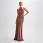 Ins Bodycon Halter Dress Sexy Backless Slim Fit Waist Slimming Maxi Dresses Prom Party Club Clothing For Women A&S Collection