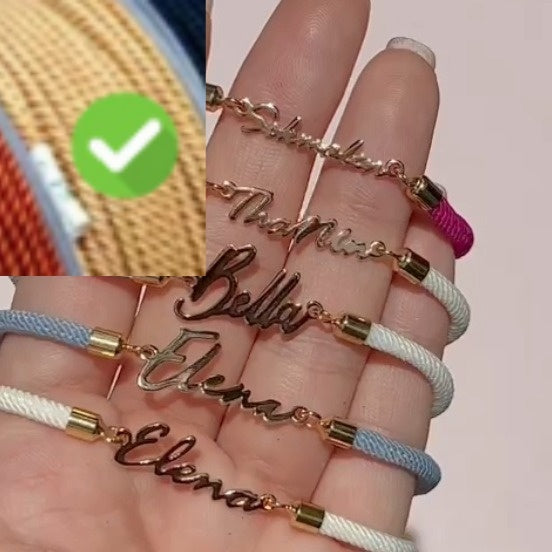 Personalized Colorful Rope Chain Custom Name Bracelet Personalized Adjustable Name Jewelry For Girls A&S Collection