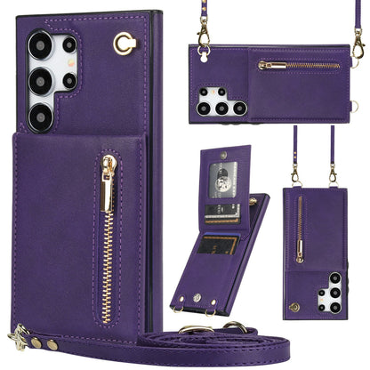Card Crossbody Zipper Bracket Leather Phone Case A&S Collection