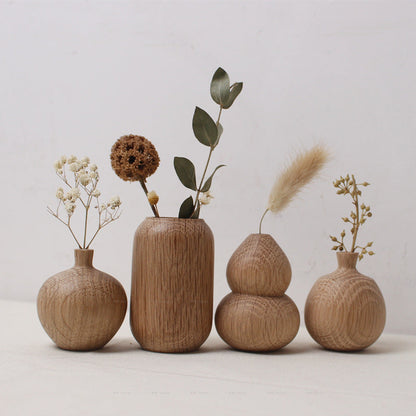 Japanese Style Groceries Solid Wood Dried Flowers And Flowerpot Wooden Craftwork Ins Vase A&S Collection