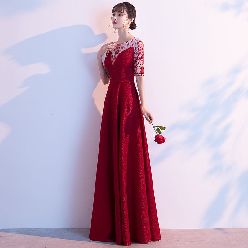 Elegant Red Evening Show Dress: Stunning Design for Ladies, Perfect for Formal Events and Captivating Stage Performances CJ