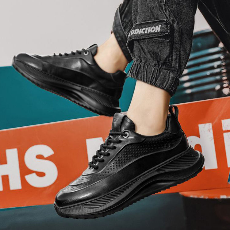 Trendy Thick-Soled Men's Sneakers: Breathable Lace-Up Dad Shoes for Casual Comfort A&S Collection