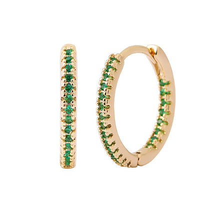 Elegant Multicolor Zircon Circle Ear Clip Earrings for Women – Perfect Fashion Accessory for Any Occasion CJ