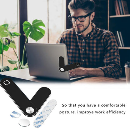 Adjustable Magnetic Laptop Side Clip | Foldable Dual-Screen Phone & Tablet Holder for Monitor Expansion CJ