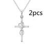 Stunning Alloy Pendant Necklace: Featuring Sparkling Diamonds and an Elegant Infinity Cross Design – Perfect for Adding Timeless Grace to Your Style CJ