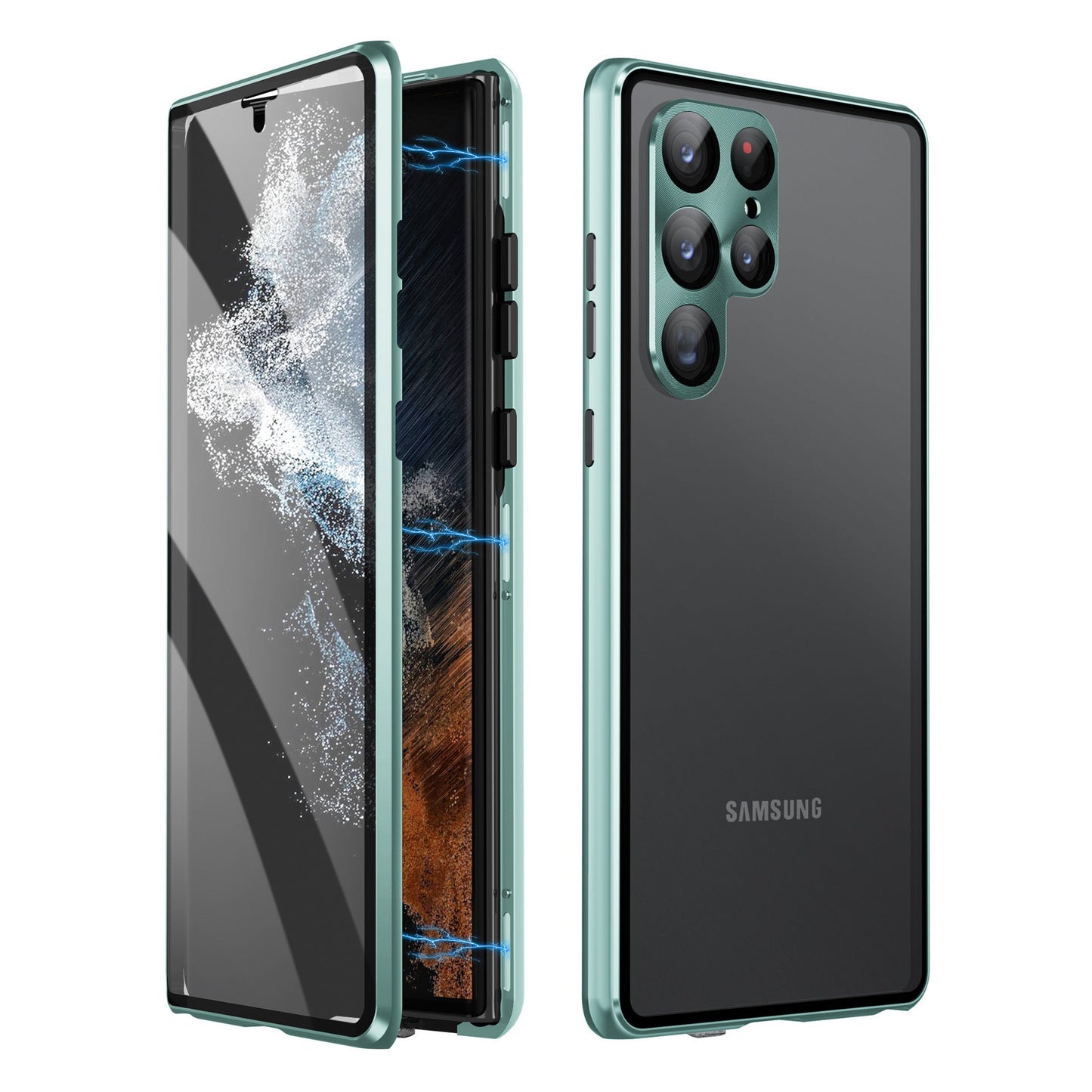 Applicable To S24Ultra Peep-proof Magnetic Mirror Universal Magnetic King Phone Case.