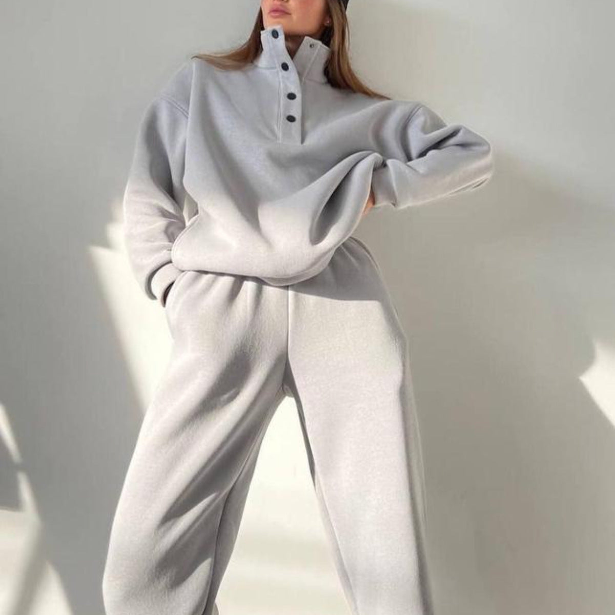 Oversized Solid Casual Pullovers Long Pant Set Warm Hoodie New Tracksuit Suit Fashion Pant Sets Sets For Women 2 Pieces A&S Collection