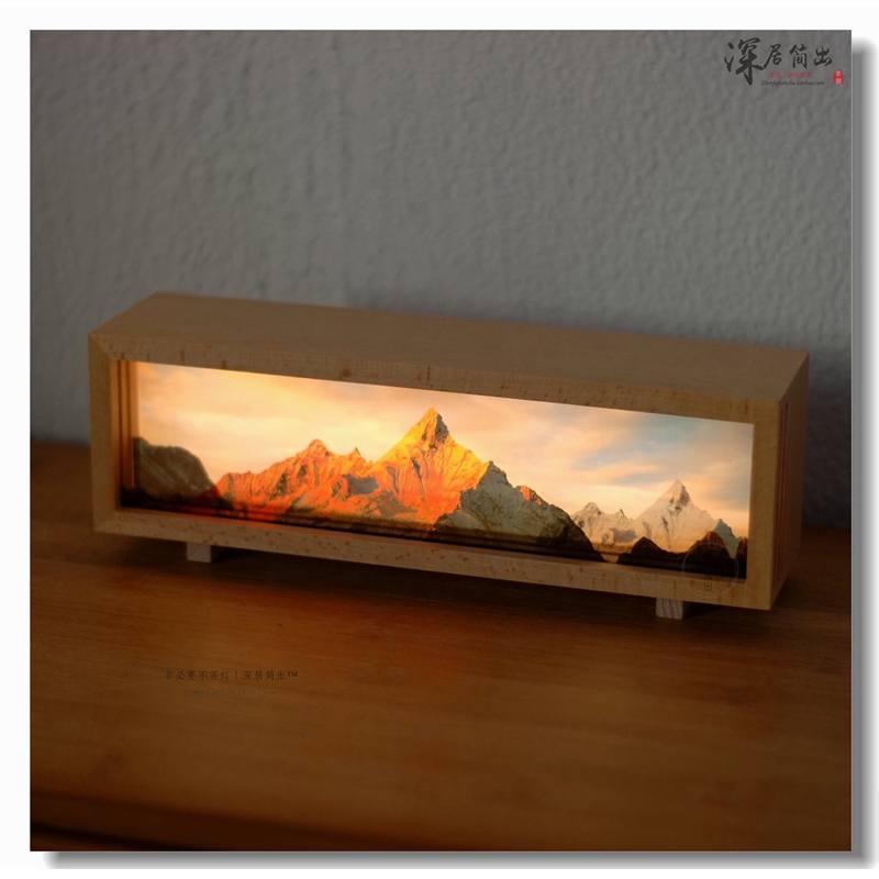 Sunshine Jhan night light Meri Snow Mountain cultural and creative desktop atmosphere light Qianlijiangshan charging pat light Hypersku