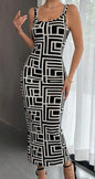 Allover Geo Print Tank Bodycon Dress CJ