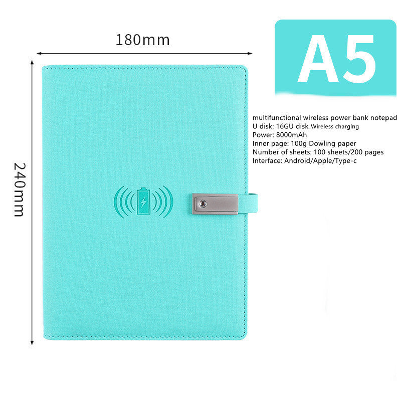 Multifunctional Power Bank Notepad With U Disk Business Suit