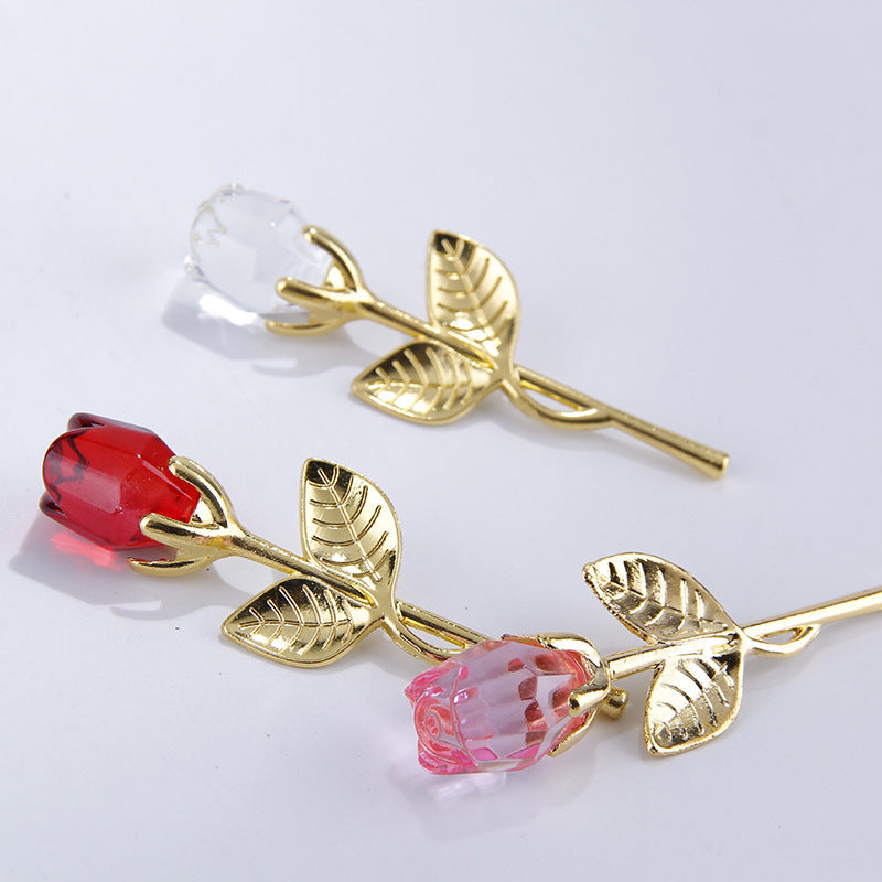 Mother's Day Creative Gift Crystal Rose Crafts Ornaments A&S Collection