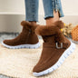 New Snow Boots Winter Warm Thickened Solid Color Plush Ankle Boots With Buckle Design Plus Velvet Flat Shoes For Women A&S Collection